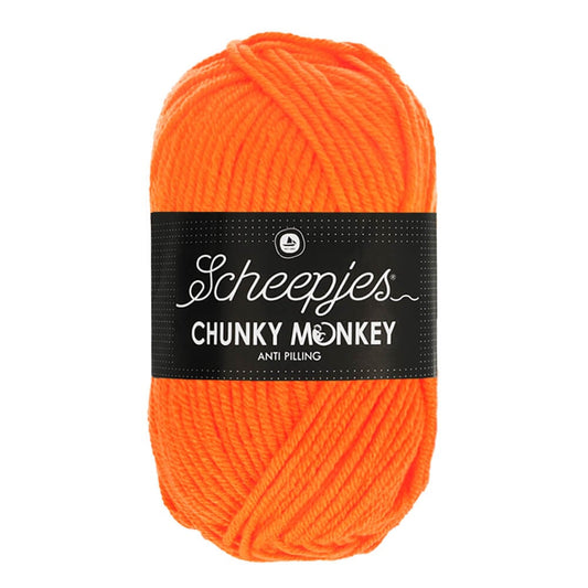 Scheepjes Chunky Monkey breigaren in neon orange - dikke acrylbreigaren voor warme projecten