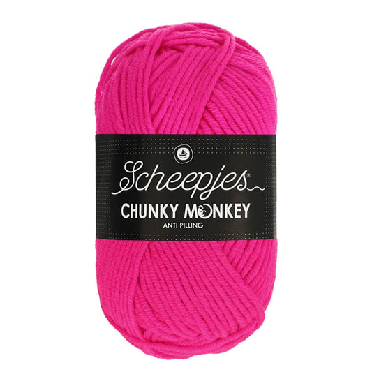 Scheepjes Chunky Monkey breigaren in hot pink - dikke acrylbreigaren voor warme projecten