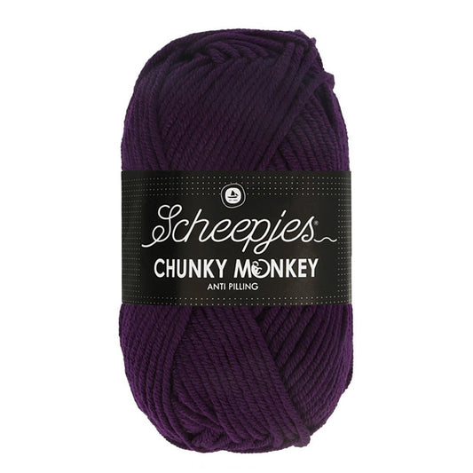 Scheepjes Chunky Monkey breigaren in purple - dikke acrylbreigaren voor warme projecten