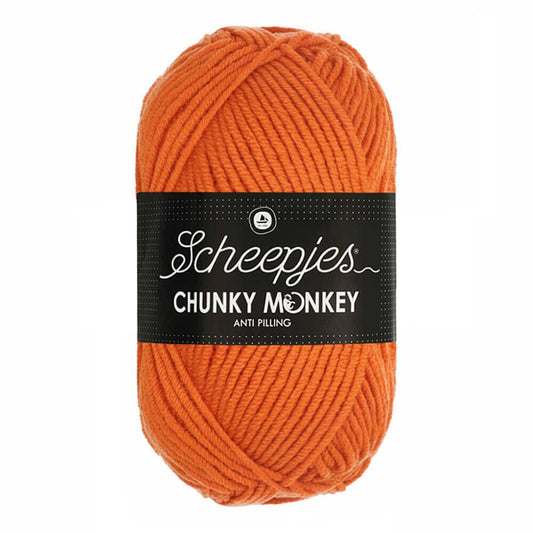 Scheepjes Chunky Monkey breigaren in deep orange - dikke acrylbreigaren voor warme projecten
