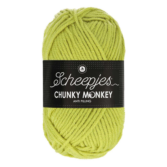 Scheepjes Chunky Monkey breigaren in chartreuse - dikke acrylbreigaren voor warme projecten