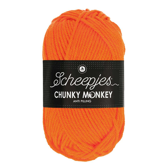 Scheepjes Chunky Monkey breigaren in orange - dikke acrylbreigaren voor warme projecten