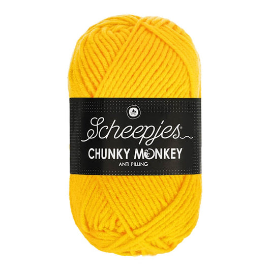 Scheepjes Chunky Monkey breigaren in canary - dikke acrylbreigaren voor warme projecten