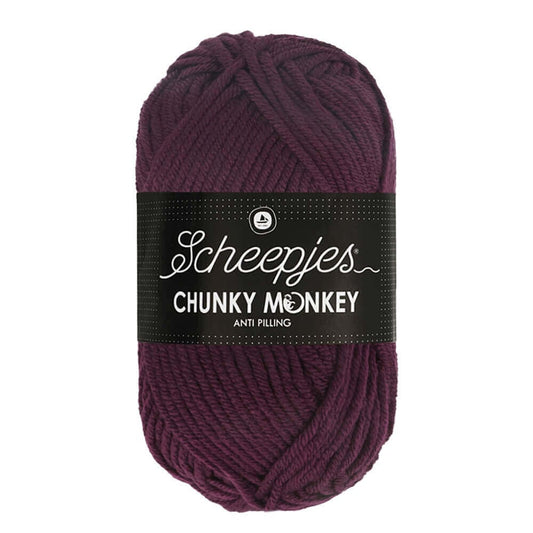 Scheepjes Chunky Monkey breigaren in plum - dikke acrylbreigaren voor warme projecten