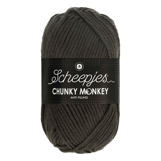 Scheepjes Chunky Monkey breigaren in dark grey - dikke acrylbreigaren voor warme projecten