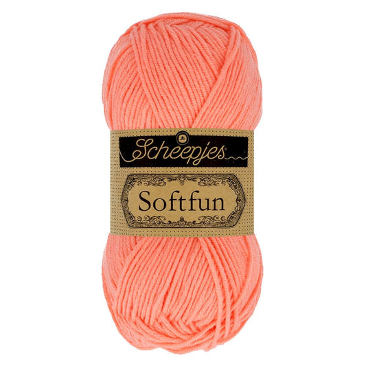 SCHEEPJES Softfun breigaren in Soft Coral - zijdezacht katoen-acryl mengsel voor breien en haken
