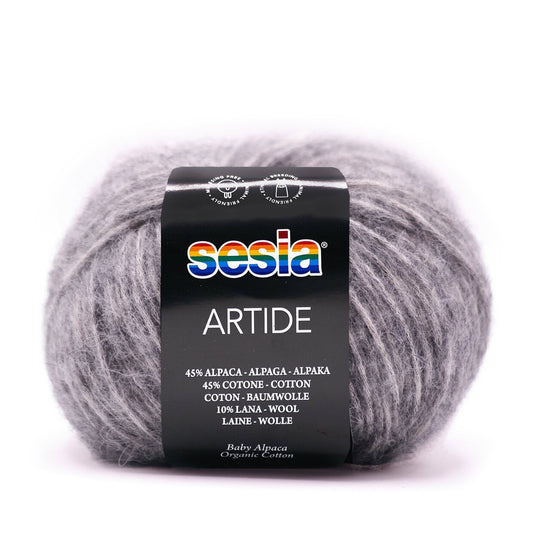 Sesia Artide breigaren in Fumo - luxe garen voor elegante breiwerkstukken