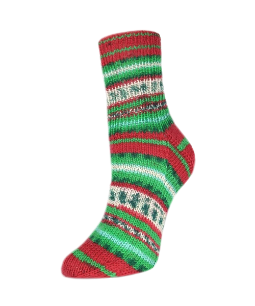 Voorbeeld van gebreide kerstsokken van Rellana Flotte Socke Christmas 2026
