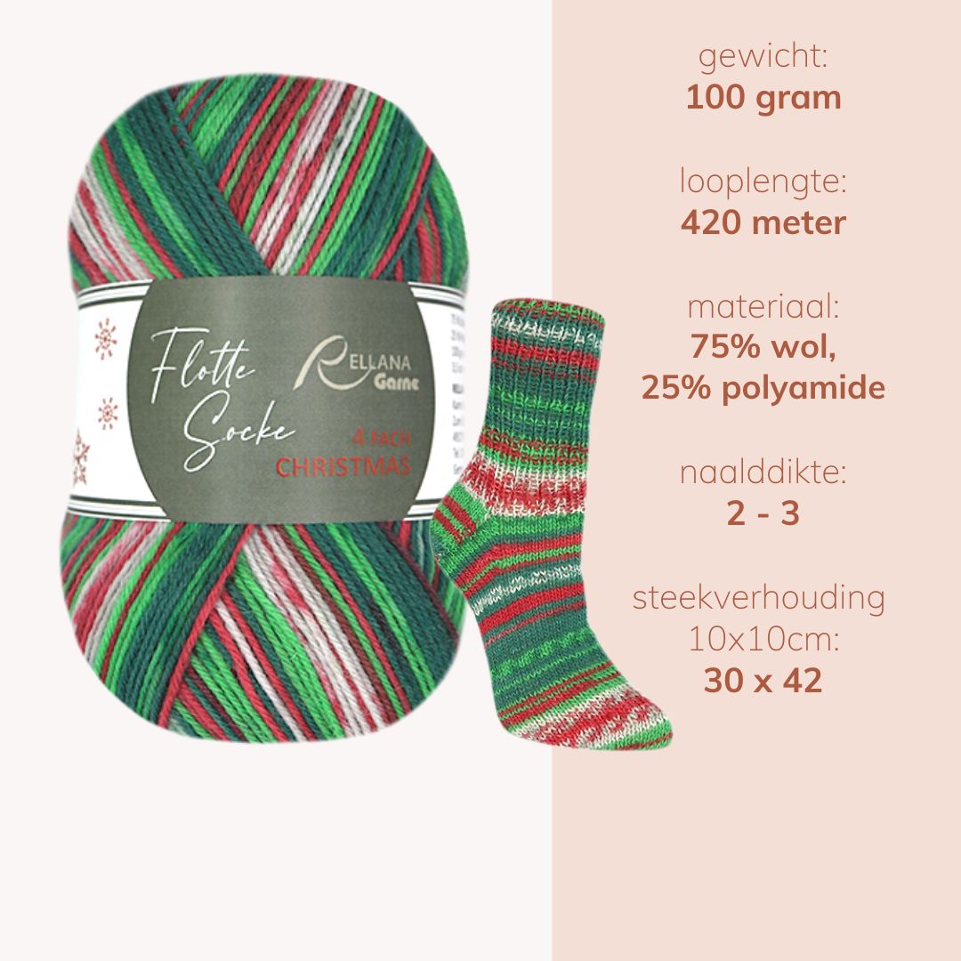 Rellana Christmas Socks 4-ply