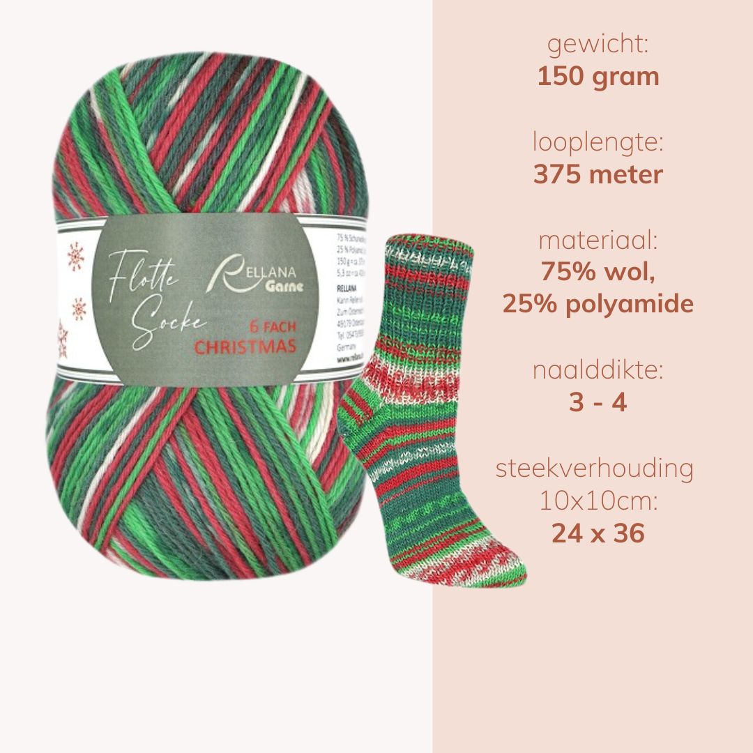 Rellana Christmas Socks 6-ply
