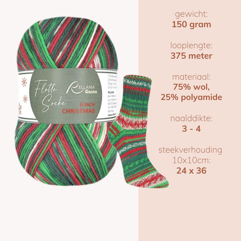 Rellana Christmas Socks 6-ply