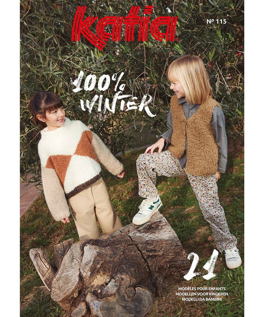 Katia 100% Kids Winter nr. 115 - Brei- en haakpatronen voor kinderen in vrolijke kleuren