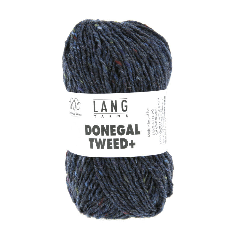 LANG Yarns Donegal Tweed + kleur 0010 nachtblauw