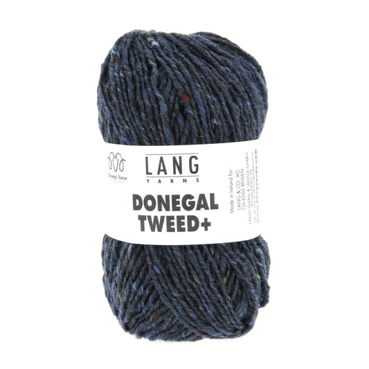 LANG Yarns Donegal Tweed + kleur 0010 nachtblauw