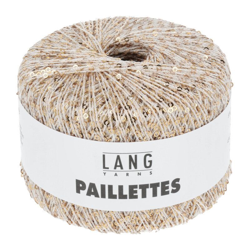 LANG Yarns Paillettes kleur 0002 Wit/Goud