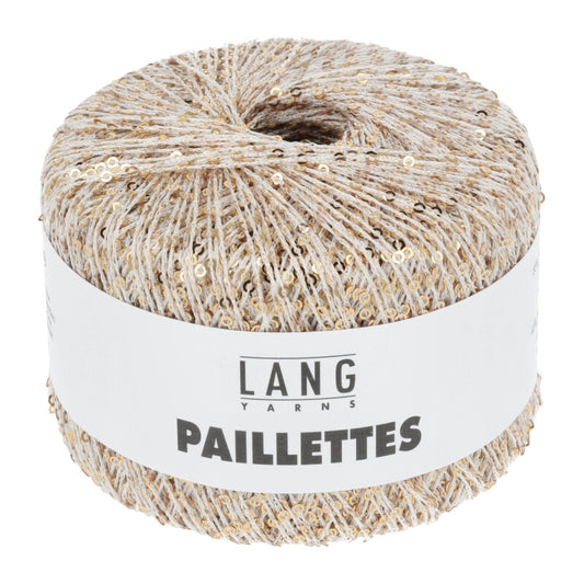 LANG Yarns Paillettes kleur 0002 Wit/Goud