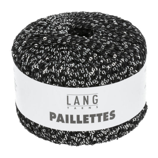 LANG Yarns Paillettes kleur 0004 Zwart/Zilver