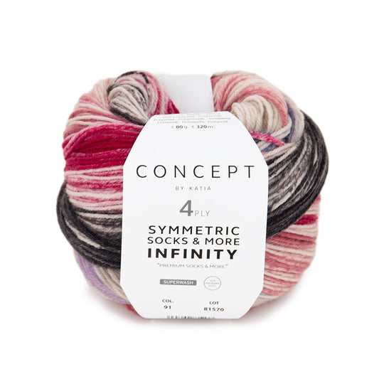 Katia Concept Infinity Socks kleur 91 - zachte merinowol voor sokken
