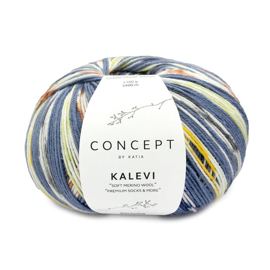Katia Concept Kalevi Socks in kleur 202 - 4-draads merino sokkenwol met zelfstrepende kleuring