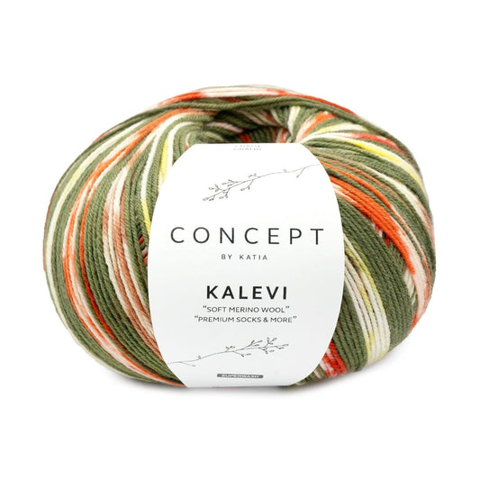 Katia Concept Kalevi Socks in kleur 203 - 4-draads merino sokkenwol met zelfstrepende kleuring