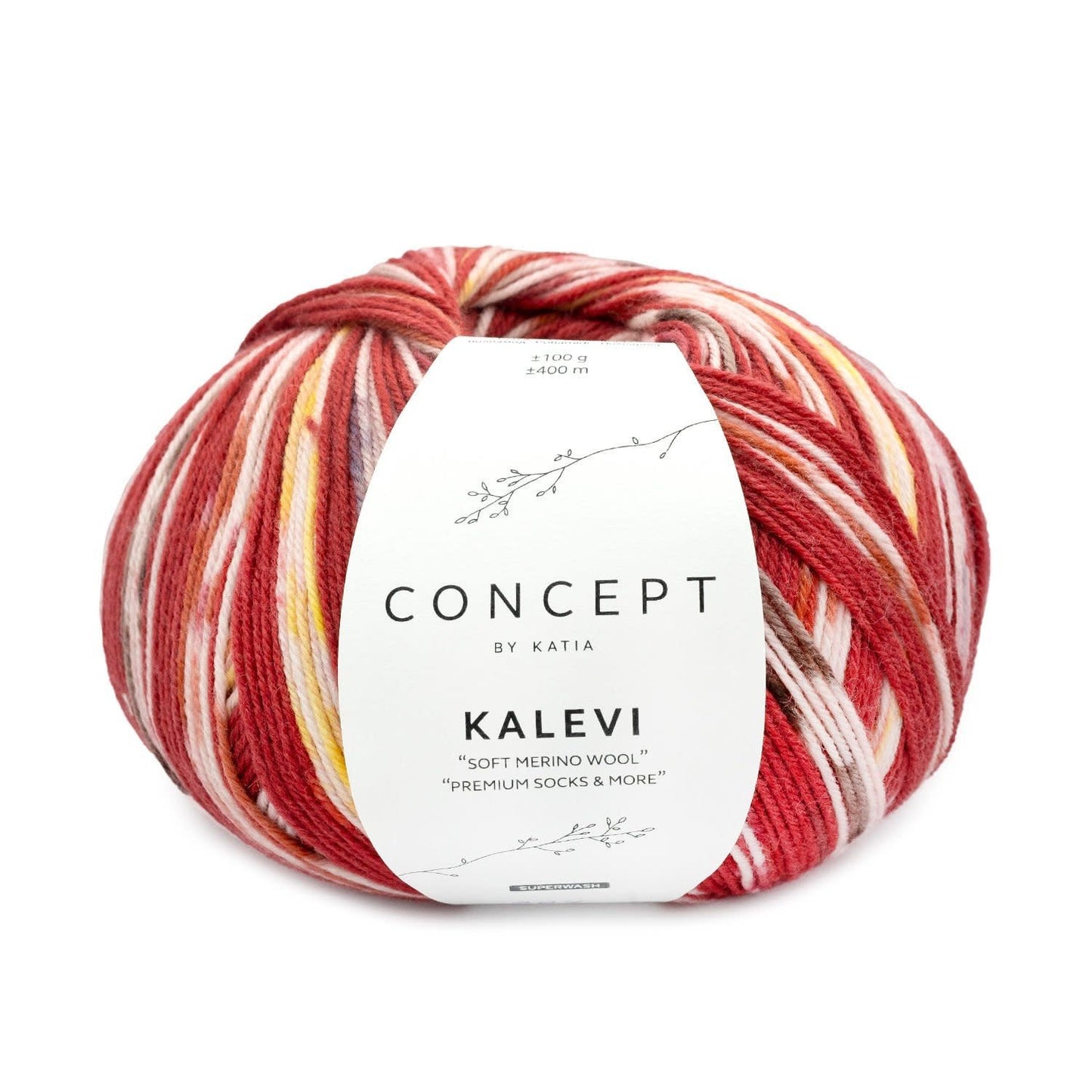 Katia Concept Kalevi Socks in kleur 204 - 4-draads merino sokkenwol met zelfstrepende kleuring
