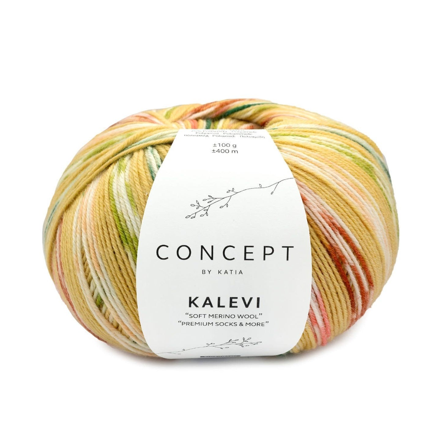 Katia Concept Kalevi Socks in kleur 205 - 4-draads merino sokkenwol met zelfstrepende kleuring