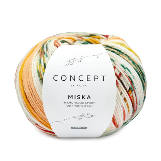 Katia Concept Miska Socks in kleur 101 - zachte 6-draads sokkenwol voor comfortabele sokken