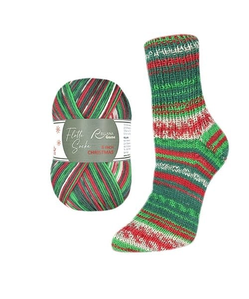 Rellana Christmas Socks 6-ply sokkengaren - feestelijk printpatroon voor kerstsokken