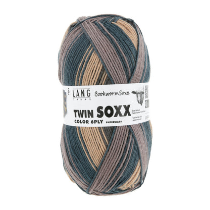 LANG Yarns Twin Soxx Color 6-ply kleur 0577 petrol/taupe/oker