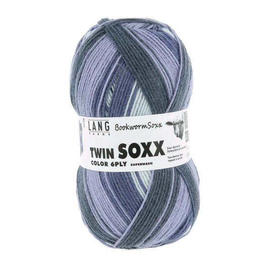 LANG Yarns Twin Soxx Color 6-ply kleur 0581 lila/blauw/grijs