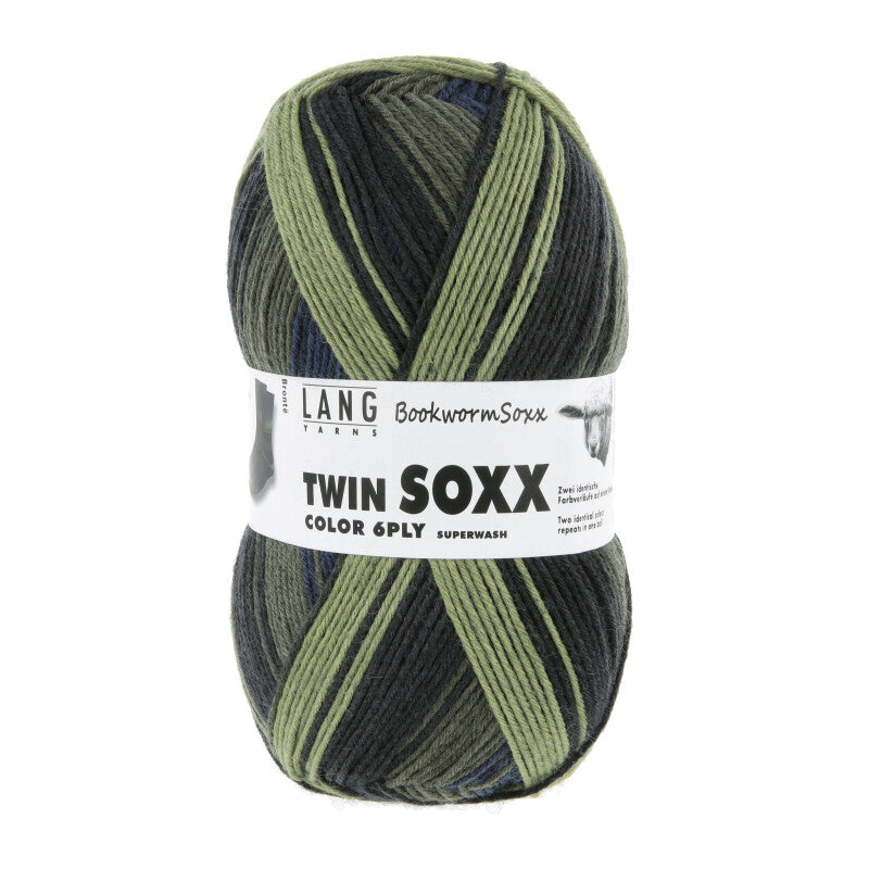 LANG Yarns Twin Soxx Color 6-ply kleur 0582 groen/zwart/blauw
