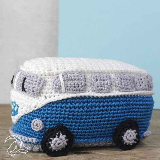 Retro busje blauw haakpakket
