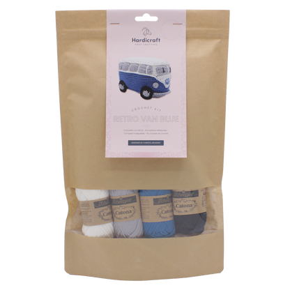 Retro busje blauw haakpakket