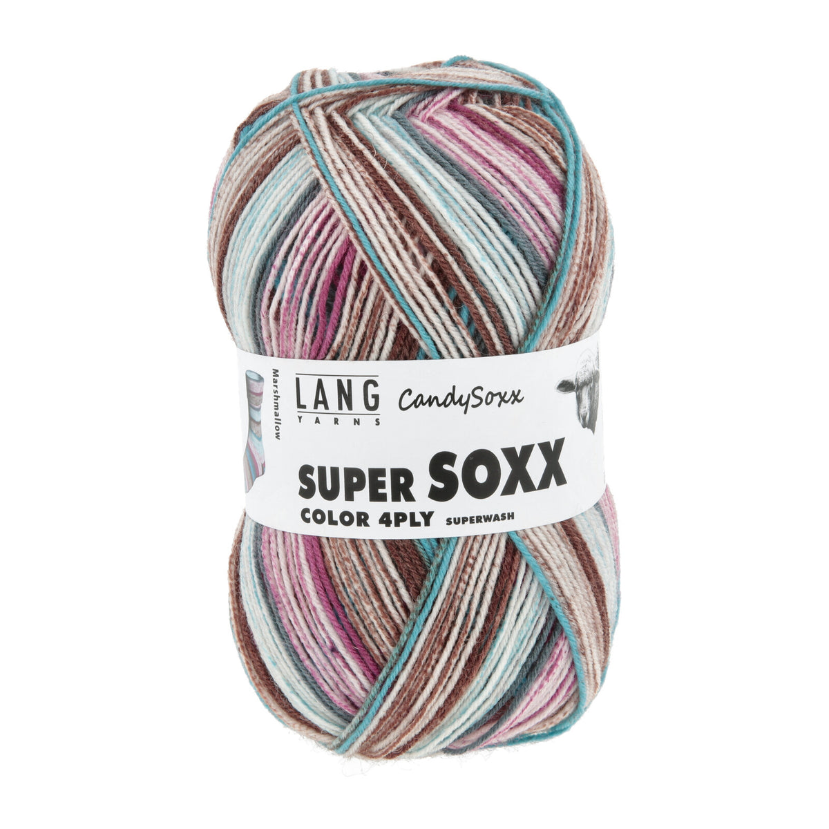 LANG Yarns Super Soxx Color 4-ply CandySoxx kleur 589 Marshmallow: bol sokkenwol
