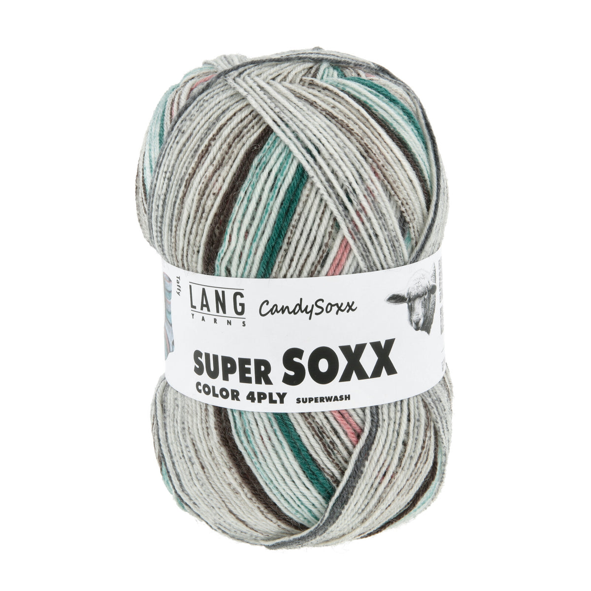 LANG Yarns Super Soxx Color 4-ply CandySoxx kleur 591 Taffy: bol sokkenwol