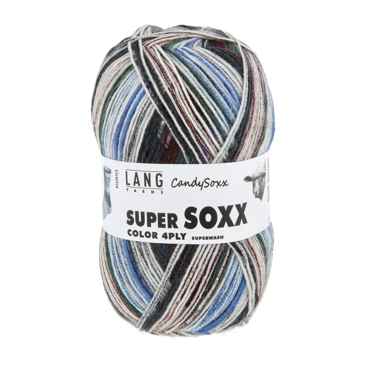 LANG Yarns Super Soxx Color 4-ply CandySoxx kleur 592 Licorice: bol sokkenwol