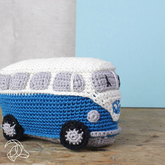 Retro busje blauw haakpakket
