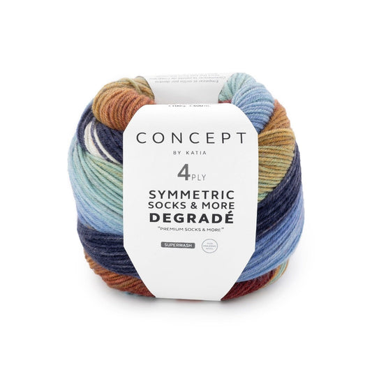 Katia 4-Draads Sokkengaren Degradé Sym Socks 80 – verfijnd kleurverloop voor sokken