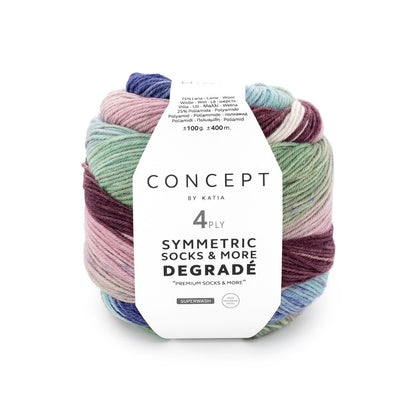 Katia 4-Draads Sokkengaren Degradé Sym Socks 82 – harmonieus kleurverloop voor breien