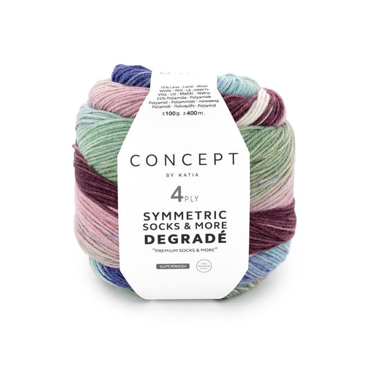 Katia 4-Draads Sokkengaren Degradé Sym Socks 82 – harmonieus kleurverloop voor breien
