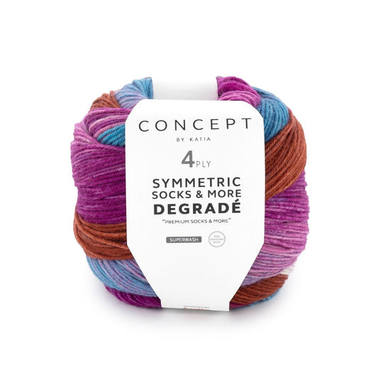 Katia 4-Draads Sokkengaren Degradé Sym Socks 83 – perfecte symmetrie voor sokken