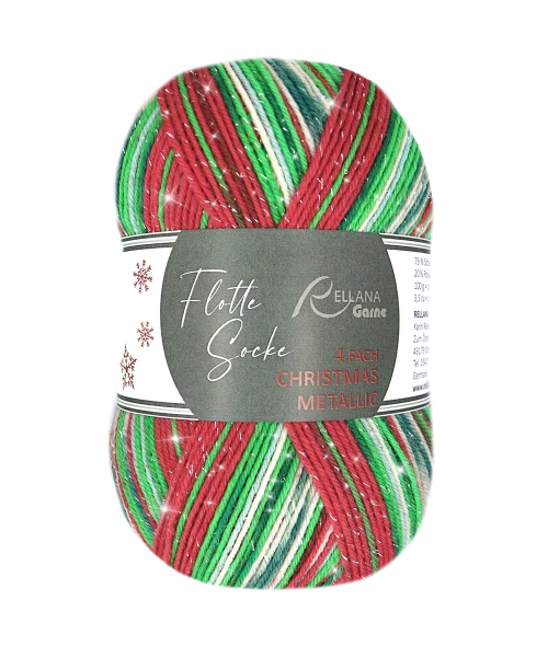 Rellana Flotte Socke Christmas 4-ply kleur metallic – foto 3