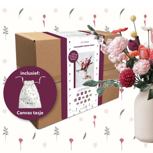 Garenpakket Boeket Haken A la Sascha met Durable Blossom garen voor gehaakte bloemen en bloemenboeket