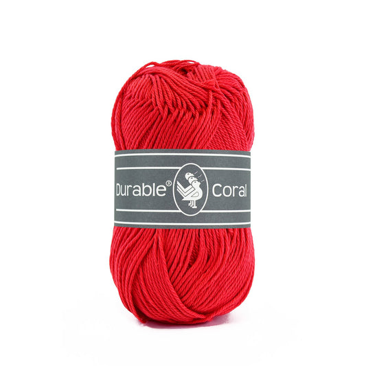 DURABLE Coral breigaren in 318 tomato - zacht en glanzend katoen