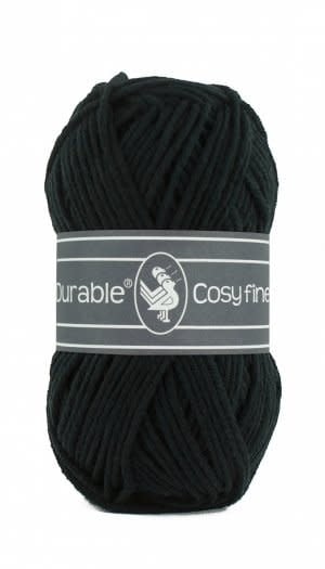 Durable Cosy Fine in Black – Katoen/Acryl Mix voor Breien en Haken