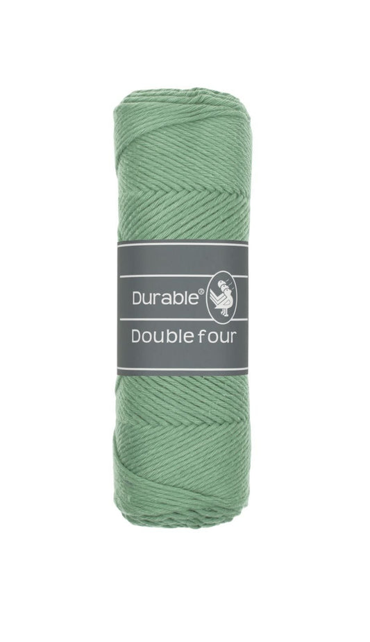DURABLE Double Four in Dark mint – dikke katoendraad voor gehaakte dekens en homedeco