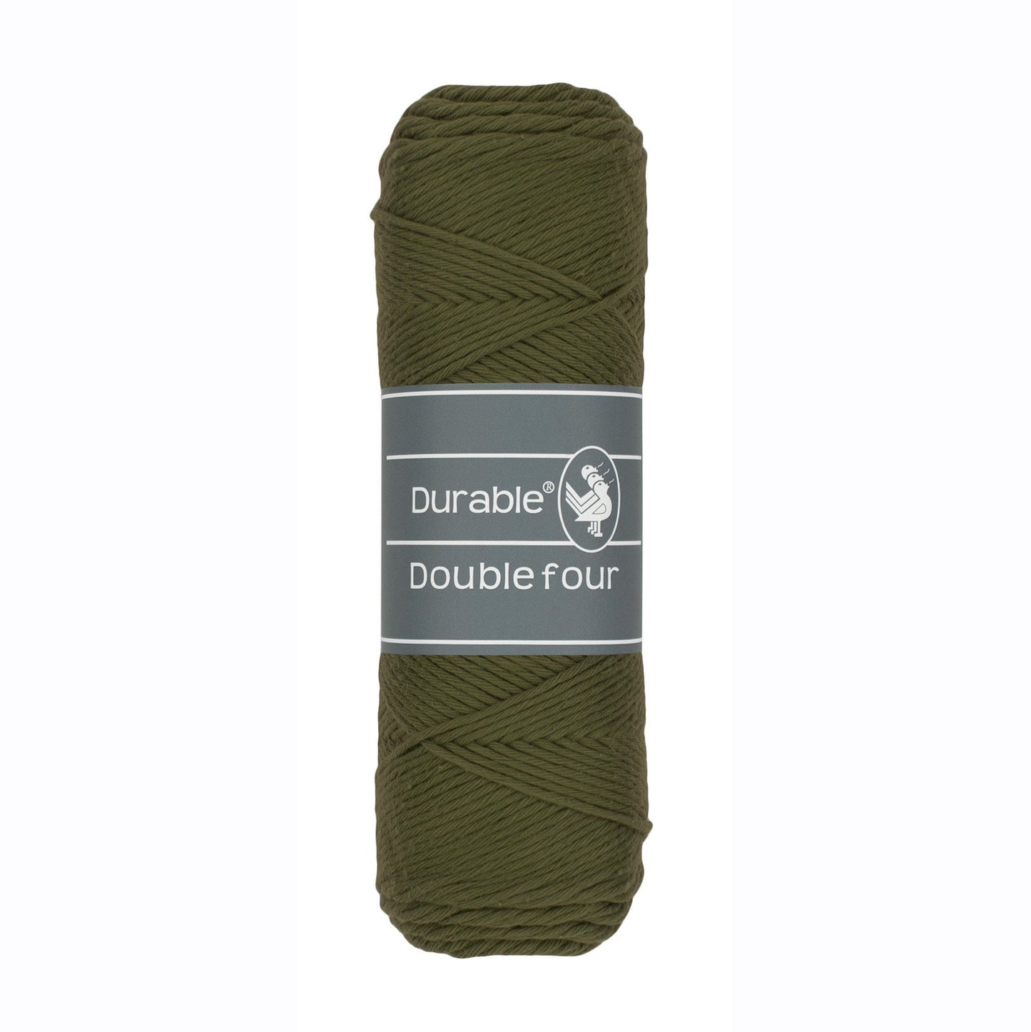 DURABLE Double Four in Dark olive – dikke katoendraad voor gehaakte dekens en homedeco