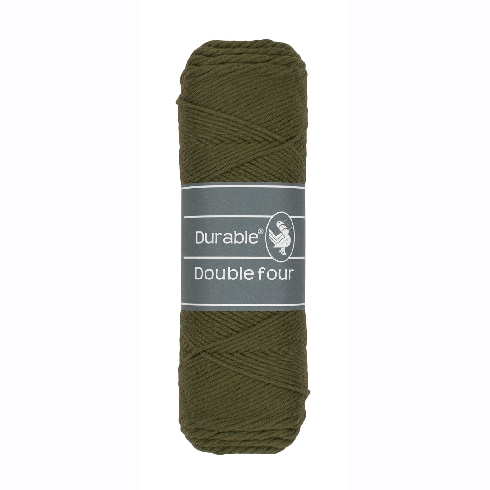 DURABLE Double Four in Dark olive – dikke katoendraad voor gehaakte dekens en homedeco