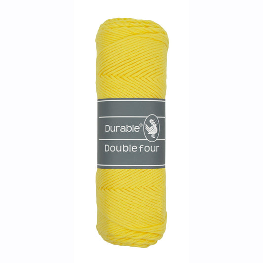 DURABLE Double Four in Bright yellow – dikke katoendraad voor gehaakte dekens en homedeco