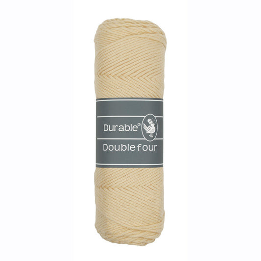 DURABLE Double Four in Sand – dikke katoendraad voor gehaakte dekens en homedeco